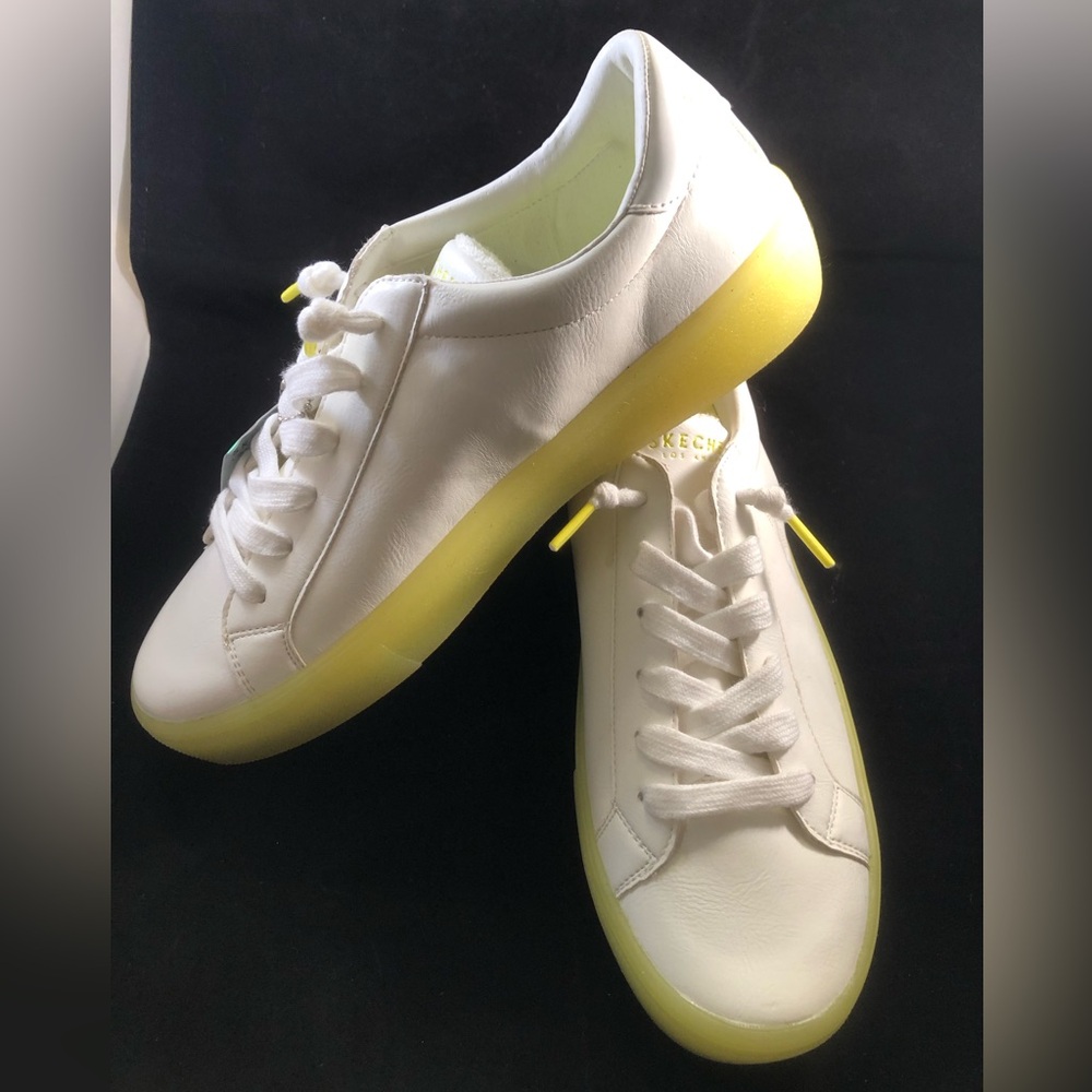 Skechers White Sneakers with Yellow Sole - Women's